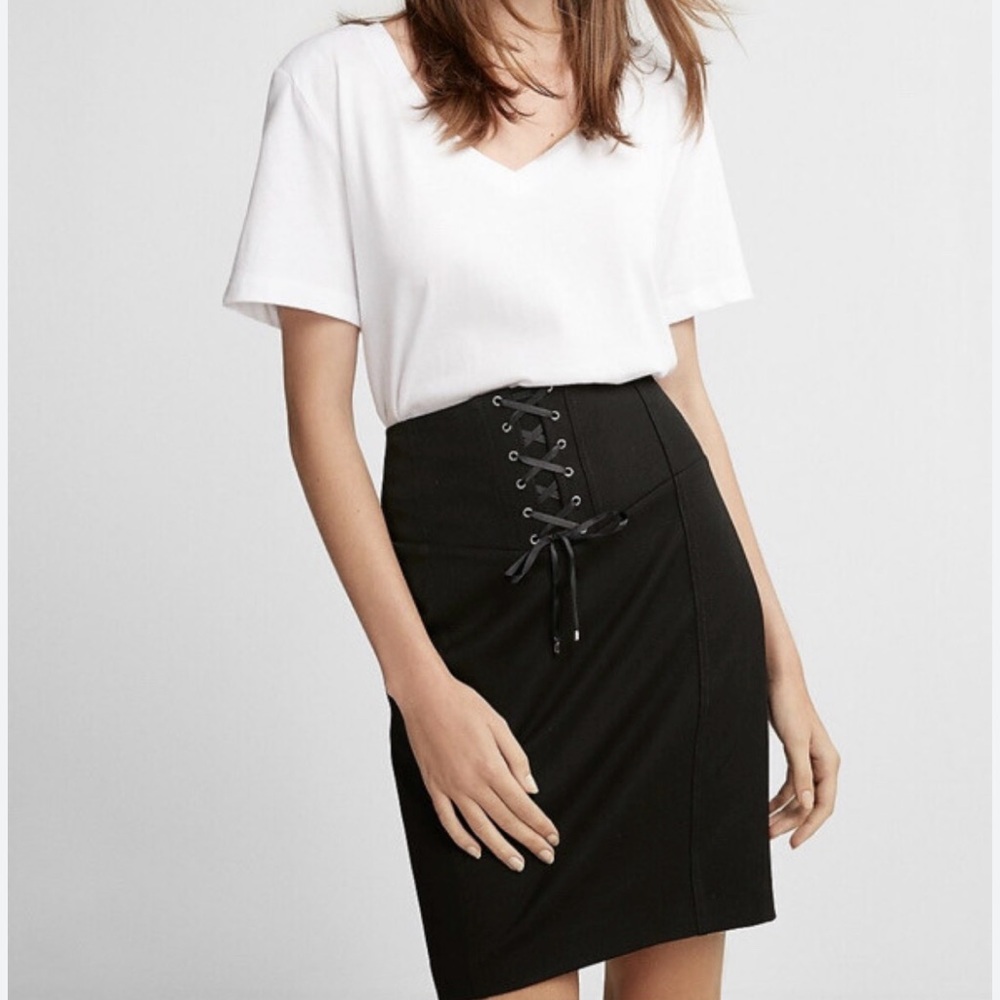 Express Black Corset Lace-Up Skirt Size Zero
